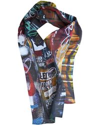 Babs Boutique NYC - Silk Georgette Graffiti Print Scarf - Lyst