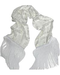 Maryell - Silk Dévoré Waves Satin Scarf With Long Fringe, Gift - Lyst