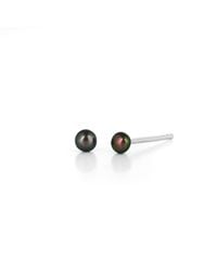 Nellou Jewellery - Tiny Button Stud Pearl Earrings Peacock - Lyst