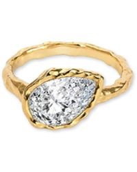 Aaria London - Pear Shape Molten Ring Moissanite - Lyst