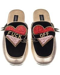 Laines London - Classic Mules With Fuck Off Brooches - Lyst