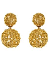 Lavish by Tricia Milaneze - Gold & Silver Double Handmade Mandala Earrings - Lyst
