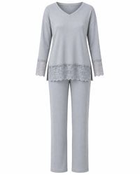 Oh!Zuza - Santal Lace Trim Long Pyjama Set – Mint - Lyst