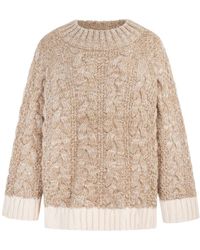 Cara & The Sky - Jennie Cable High Neck Balloon Sleeve Jumper - Lyst
