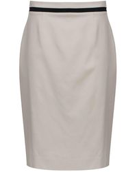 Conquista - Neutrals Tailored Pencil Skirt With Contrast Waistband - Lyst