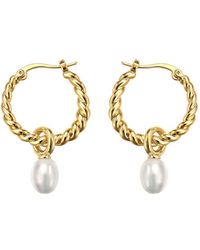Janus Edinburgh - Vermeil Pearl Cycles Of Hope Huggie Hoop Detachable Earrings - Lyst