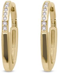 Clemence Wren - Large Oval Gemstone Hoop Earrings - Lyst