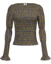 Amy Lynn - Iris Pure Cotton Plaid Smocked Top - Lyst