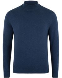 Paul James Knitwear - Ultra Fine Cotton Mock Turtle Neck Spencer Jumper - Lyst