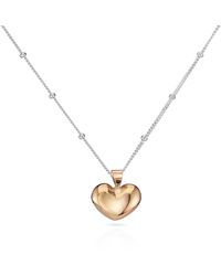 Lulu and Boo Jewellery - You And Me Nine Carat And Puffy Heart Necklace - Lyst