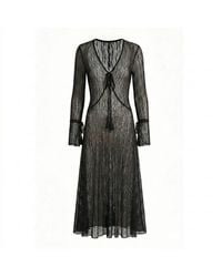 Belsize25 - Trumpet Dress Flared Sleeve Sheer Lace Knit Dress - Lyst