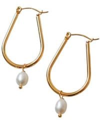 FV Jewellery - Steel Me U Pearl Earrings - Lyst