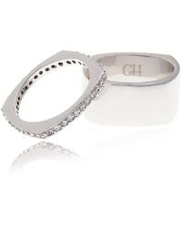 Georgina Jewelry - Silver Dual Diamond Ring - Lyst