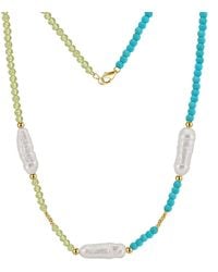 Shaded the Label - Azurae Peridot, Pearl & Beaded Necklace - Lyst