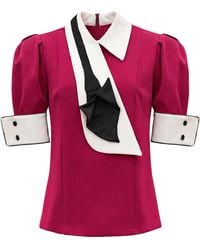 Julia Allert - Statement Blouse With Collar And Cuffs – Fuchsia - Lyst