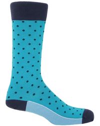 Peper Harow - Made in England - Azure Pin Polka Socks - Lyst
