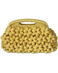 Springmoonatelier - Luxury Handmade Raffia Daisy Crochet Bag – Summer Statement Handbag With Lining And Pocket - Lyst