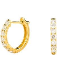 Juvetti - Stacy Diamond Huggie Hoop Earrings - Lyst
