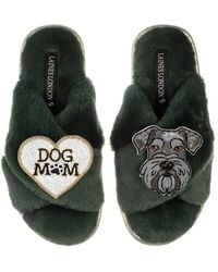 Laines London - Classic Laines Slippers With Ernie The Schnauzer & Dog Mum Mom Brooches - Lyst