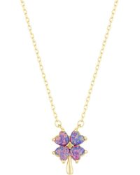 Spero London - Opal Four Leaf Clover Sterling Necklace - Lyst