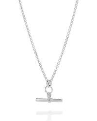 Nellou Jewellery - T Bar Necklace Sterling - Lyst