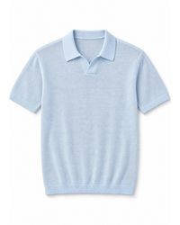 Vayla - Fine-Knit Relaxed Fit Open Collar Polo Shirt - Lyst