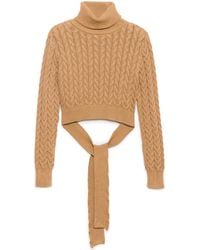 Peraluna - Scarlett Cable Knit Crop Jumper - Lyst