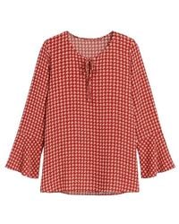 Conquista - Loose Fit Print Top With Tie Detail - Lyst