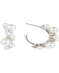 Saachi - Multi Pearl Hoop Earrings - Lyst