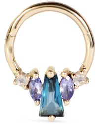 Zohreh V. Jewellery - London Blue Topaz, Tanzanite & Moonstone Daith Hoop 9k - Lyst