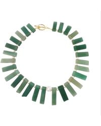 Way to Chic - Aventurine & Pearls Statement Necklace - Lyst