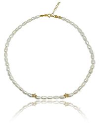 LINYA JEWELLERY - Rometta Star Pearl Necklace - Lyst