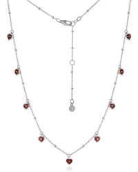 Moon London - Mani Garnet Heart Necklace - Lyst
