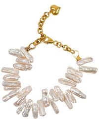 LINYA JEWELLERY - Asymmetrical Baroque Pearl Bracelet - Lyst