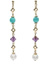 Farra - Multi-Gemstone & Pearl Drop Shoulder Earrings - Lyst