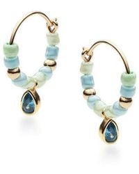 With Love Darling - Water Drop Beaded Hoops - Lyst