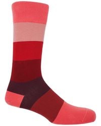 Peper Harow - Made in England - Block Stripe Socks – Fire - Lyst