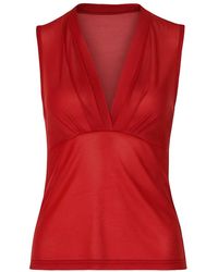 Conquista - Sleeveless V-Neck Top – Viscose Jersey - Lyst