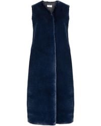 ISSY LONDON - Bethany Reversible Sleeveless Longline Faux Fur Shearling Midnight - Lyst