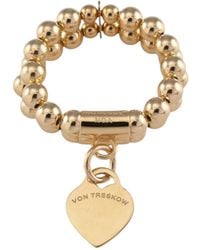 Von Treskow - 2-Strand Stretchy Ring With Vt Flat Heart - Lyst