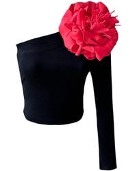 London Atelier Byproduct - One Sleeve Top With Flower Pin - Lyst