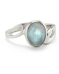 Isla Silver - Neutrals Sterling Moonstone Wave Ring - Lyst