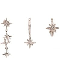 Ebru Jewelry - Celestial Trinity & Diamond Earring Set - Lyst