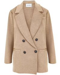 SALANIDA - Forza Knitted 100% Merino Blazer Beige - Lyst