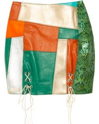 Paloma Lira - Upcycled Leather Patchwork Skirt - Lyst