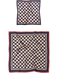 Lost Pattern - Checkerboard Silk Pocket Square & Silk Bandana Scarf Set - Lyst
