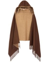 Saachi - Fringe Fur Hood Scarf - Lyst