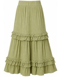 Smart and Joy - Long Pleated Skirt With Ruffles - Lyst