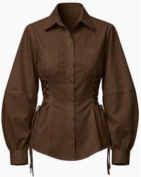 Exquise - Arcene Fitted Waist Balloon Sleeve Shirt - Lyst