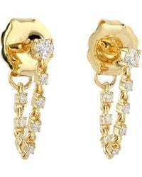 Artisan - Natural Diamond Wedding Ear Thread Earrings - Lyst